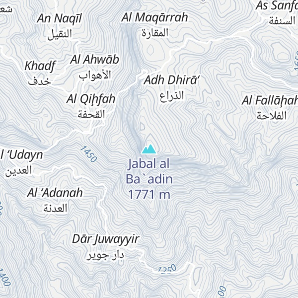 Map of Jabal al Ba`adin