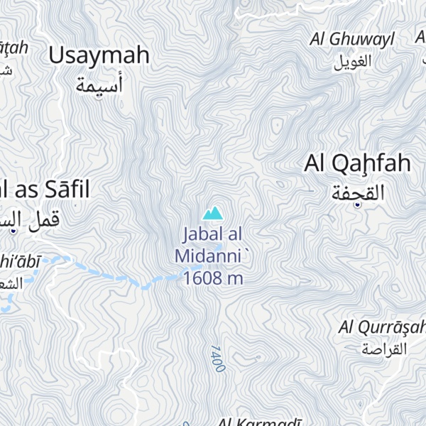 Map of Jabal al Midanni`