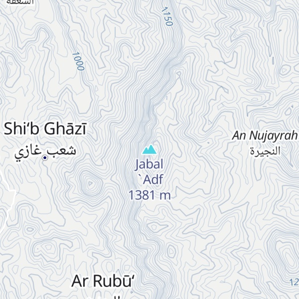 Map of Jabal `Adf