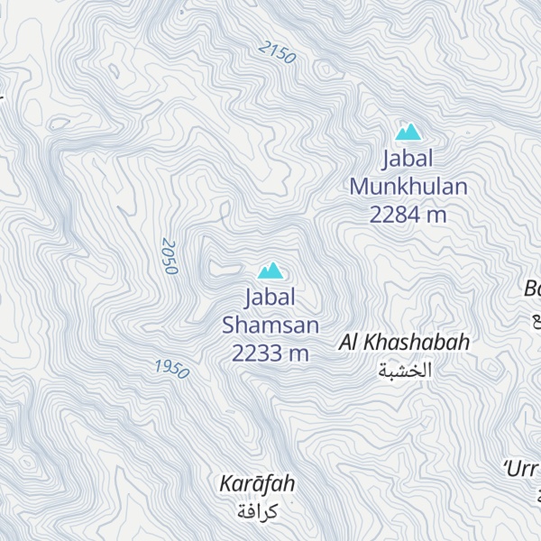 Map of Jabal Shamsan