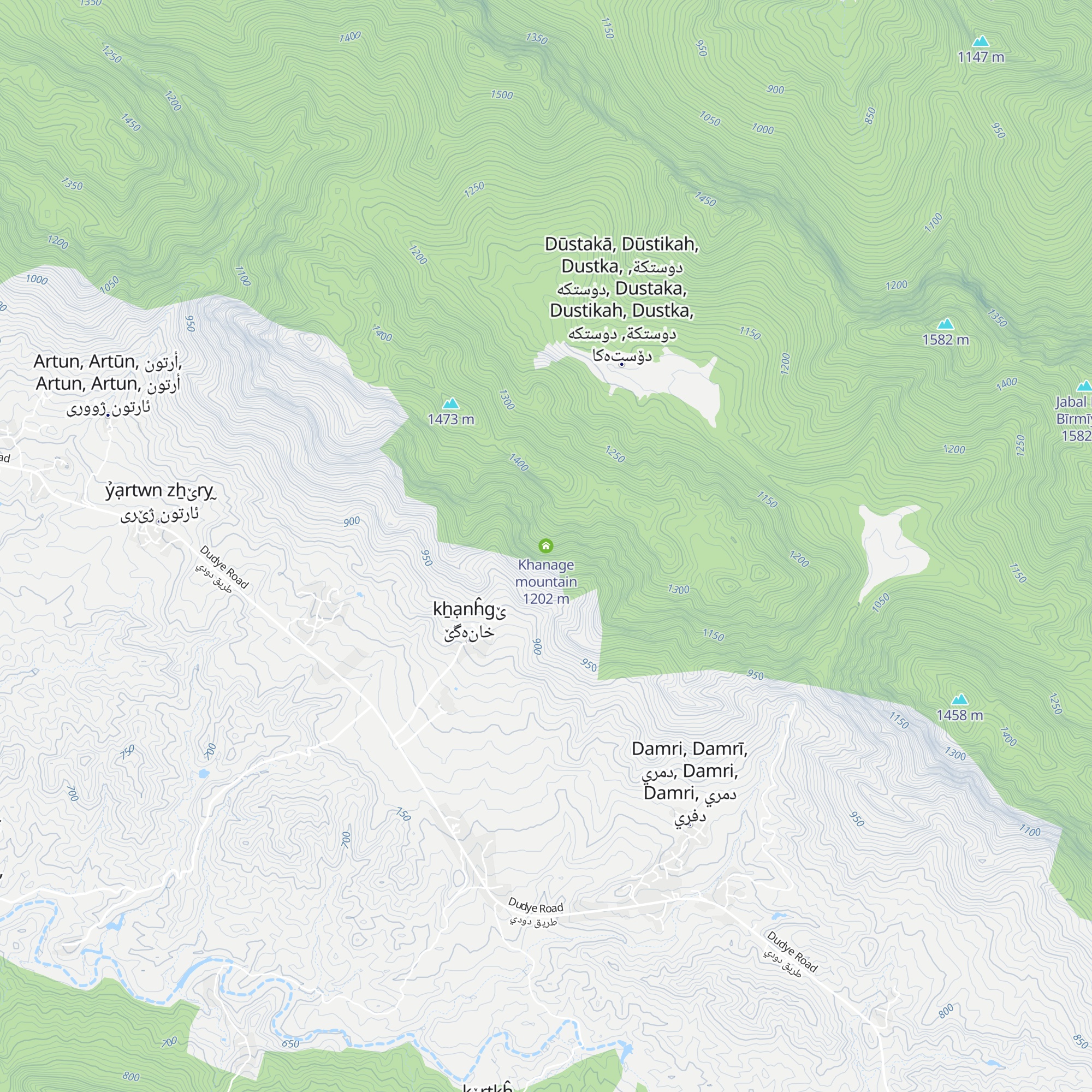 Khanage mountain map