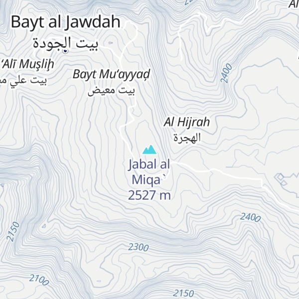 Map of Jabal al Miqa`