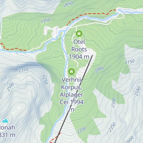 Map of Verhnii Korpus, Alplager Cei