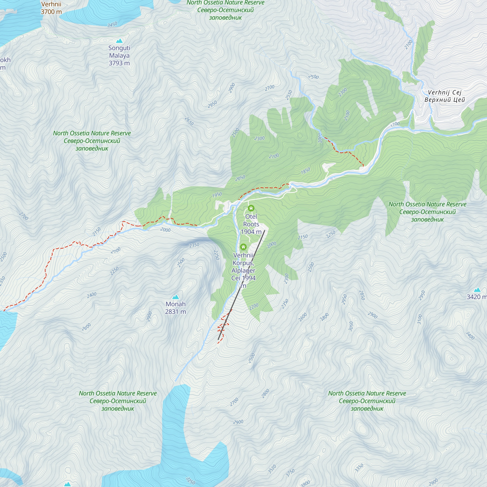 Nizhnii Korpus, Alplager Cei map
