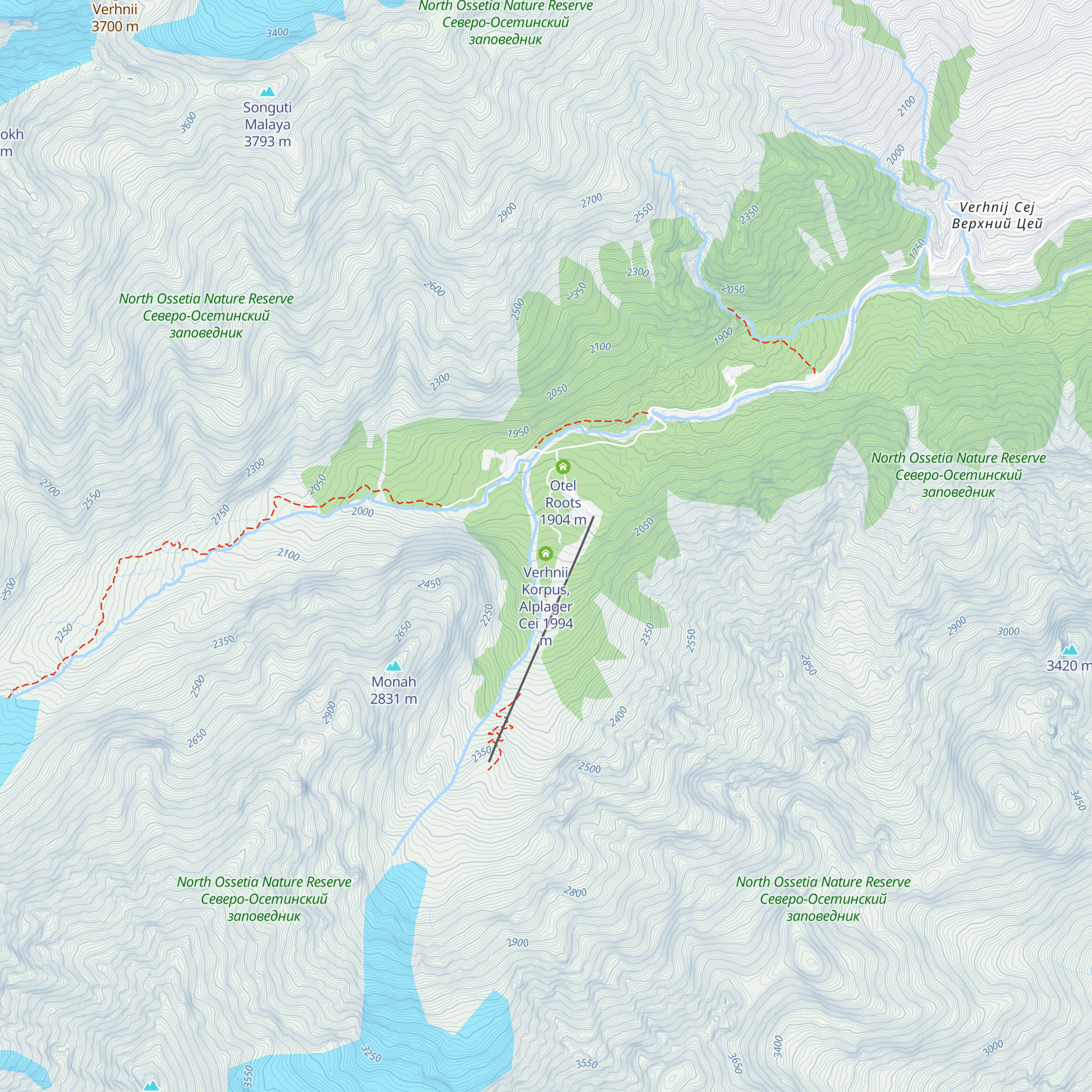 Nizhnii Korpus, Alplager Cei map