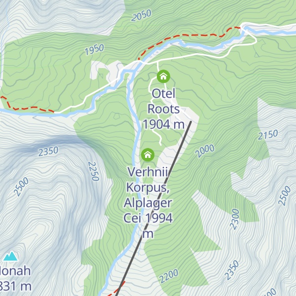 Map of Nizhnii Korpus, Alplager Cei