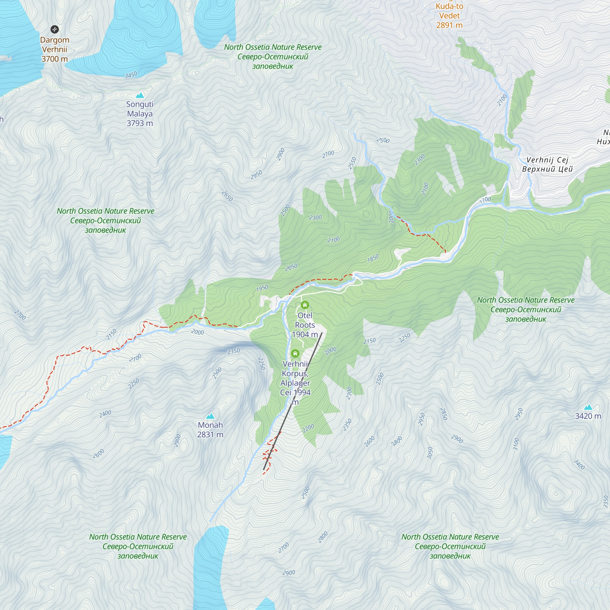 Otel Roots map