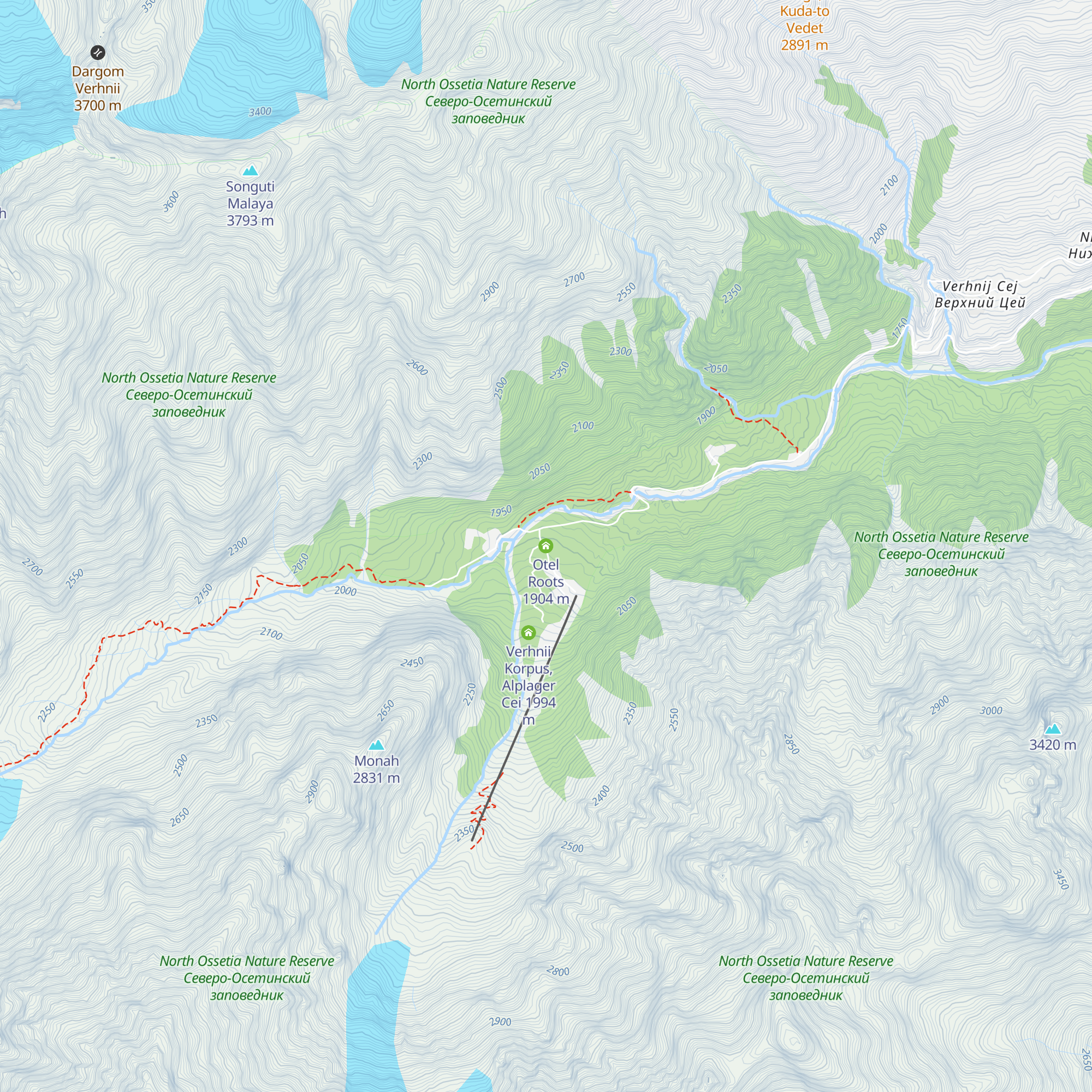 Otel Roots map