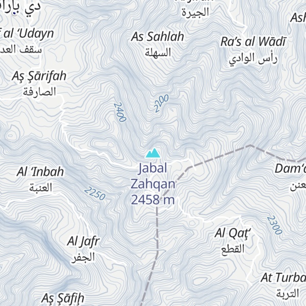 Map of Jabal Zahqan