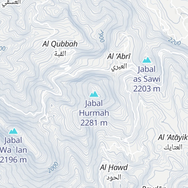 Map of Jabal Hurmah