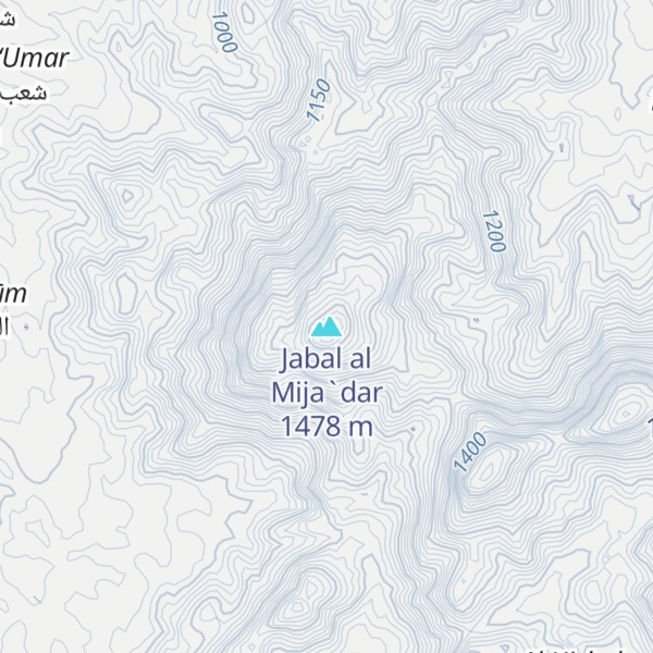 Map of Jabal al Mija`dar