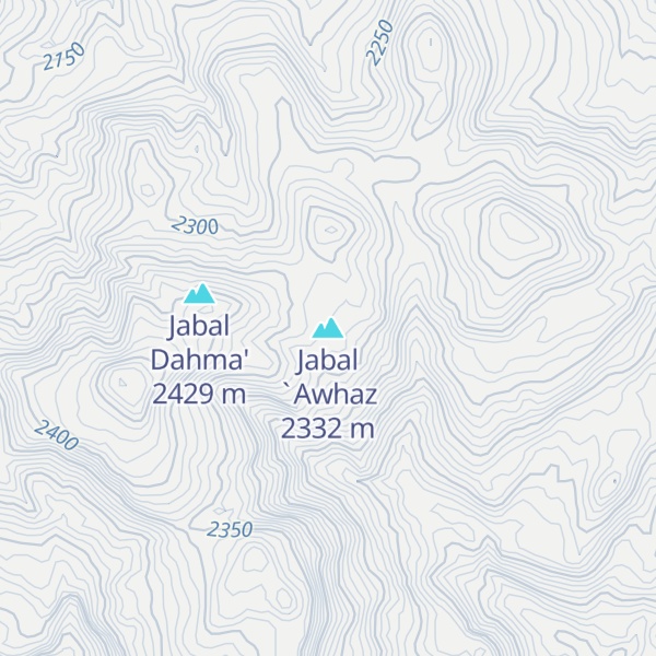 Map of Jabal `Awhaz