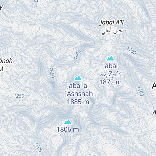 Map of Jabal al `Ashshah