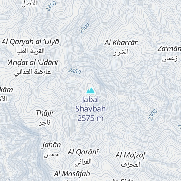 Map of Jabal Shaybah