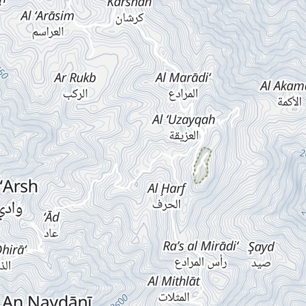 Map of Jabal al Arūs