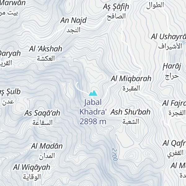Map of Jabal Khadra'