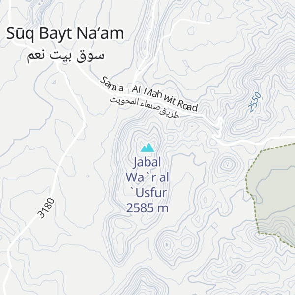 Map of Jabal Wa`r al `Usfur
