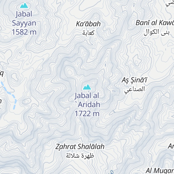 Map of Jabal al `Aridah