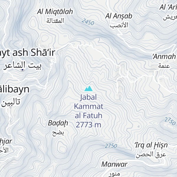 Map of Jabal Kammat al Fatuh