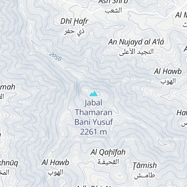 Map of Jabal Thamaran Bani Yusuf