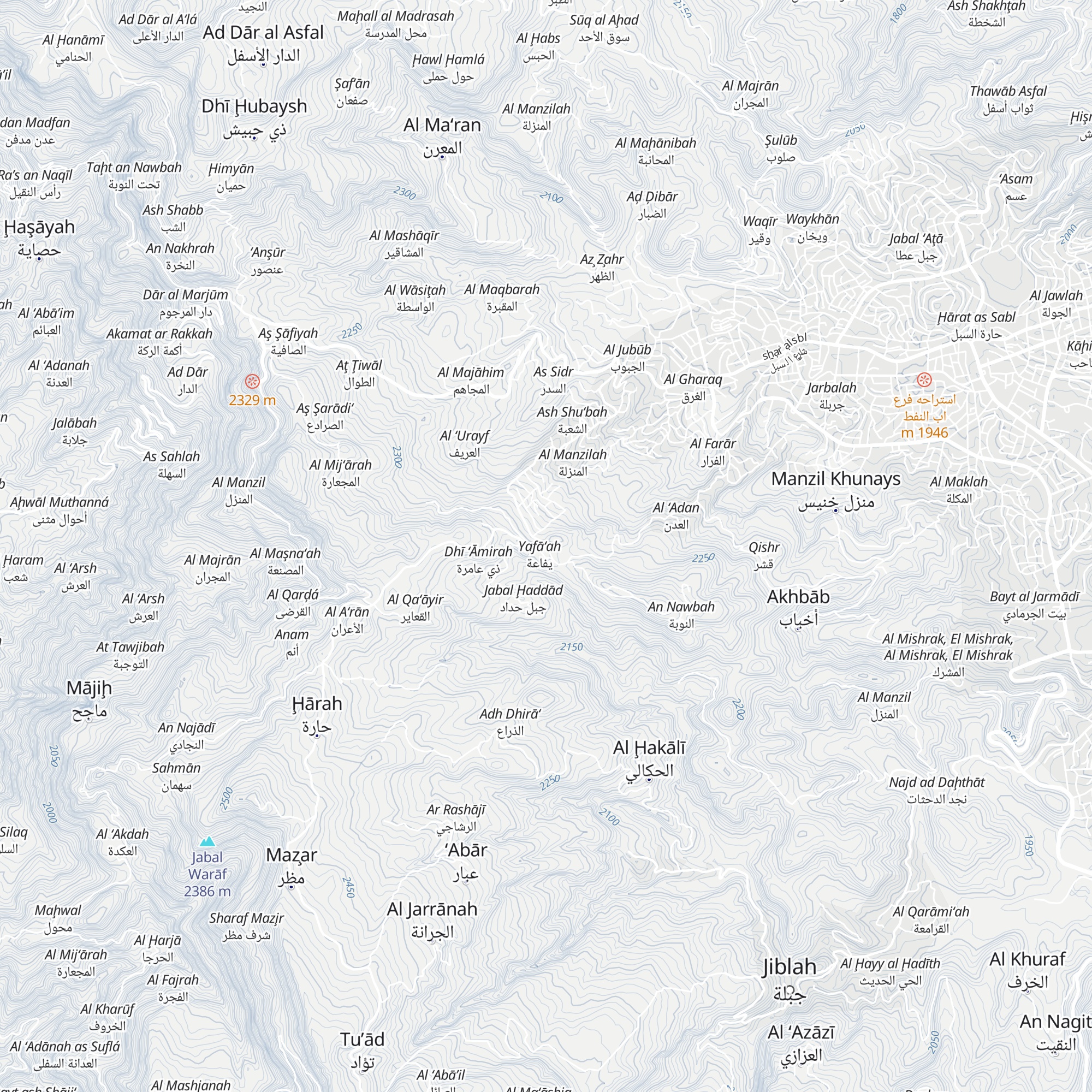 اعلى قمه ورف ( sh ) map