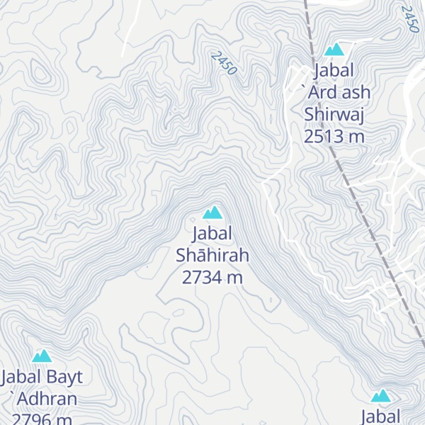 Map of Jabal Shāhirah