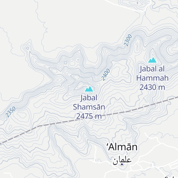 Map of Jabal Shamsān