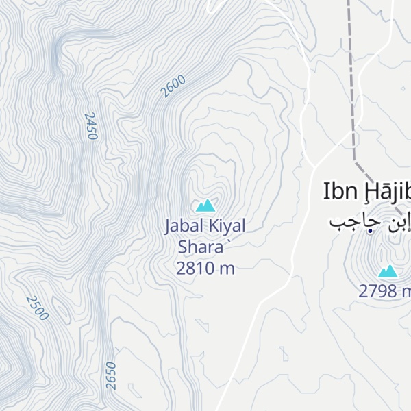 Map of Jabal Kiyal Shara`