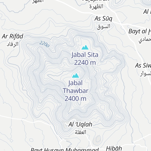 Map of Jabal Thawbar
