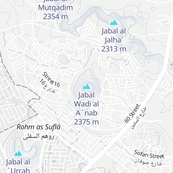 Map of Jabal Wadi al A`nab