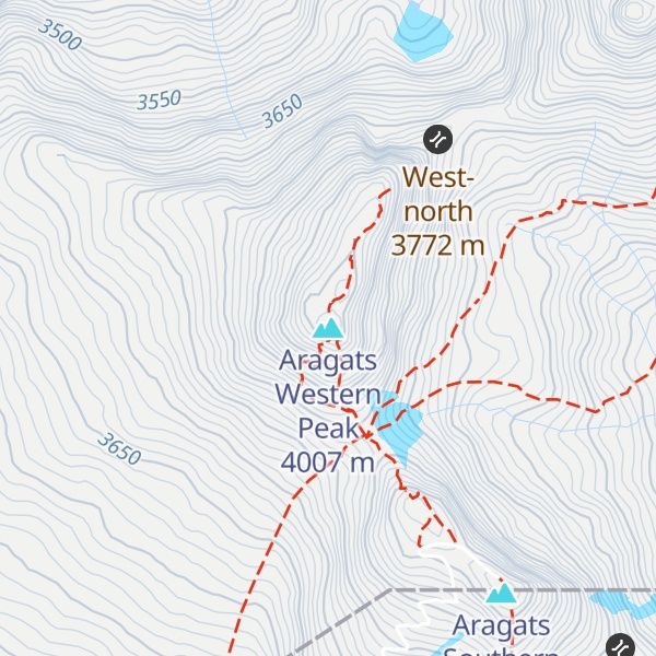 Map of Aragats Western Peak