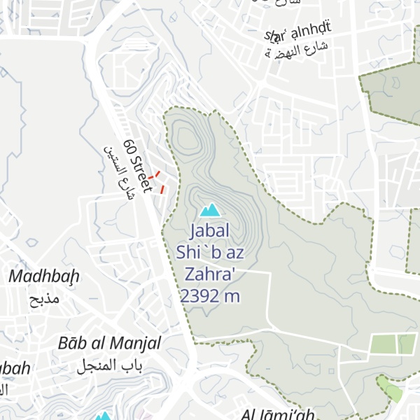 Map of Jabal Shi`b az Zahra'