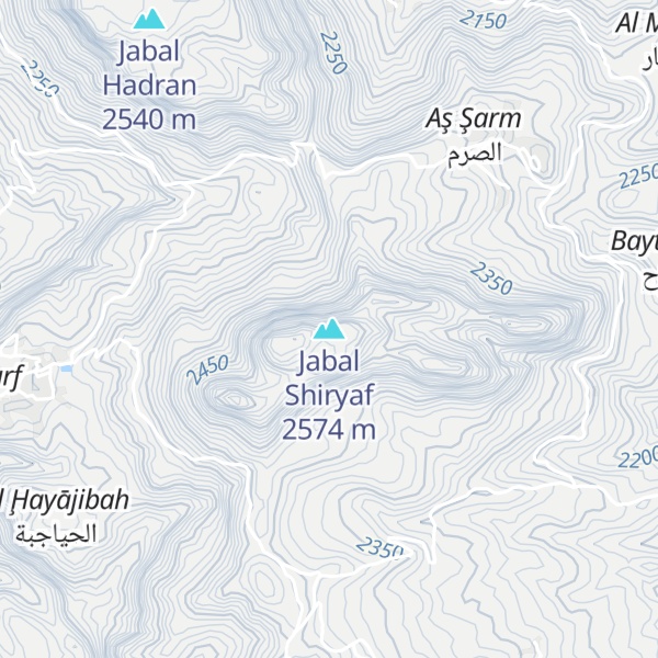 Map of Jabal Shiryaf