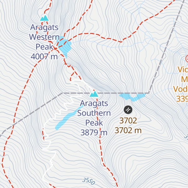 Map of Aragats Southern Peak