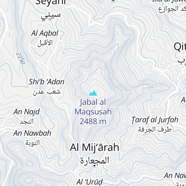 Map of Jabal al Maqsusah