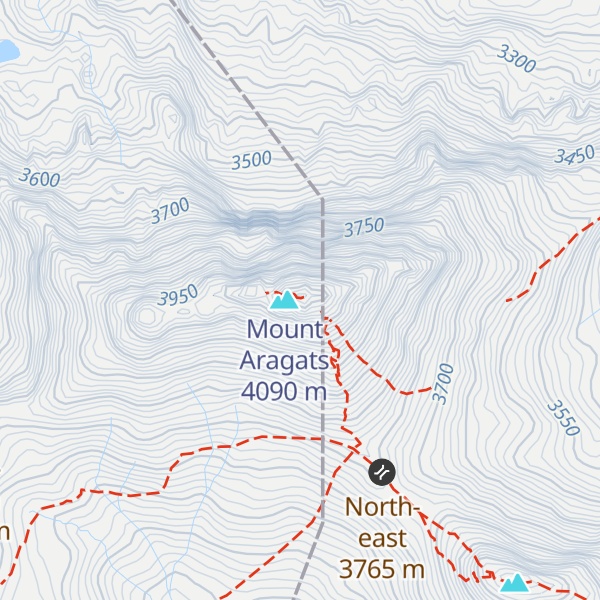 Map of Aragats - North false peak