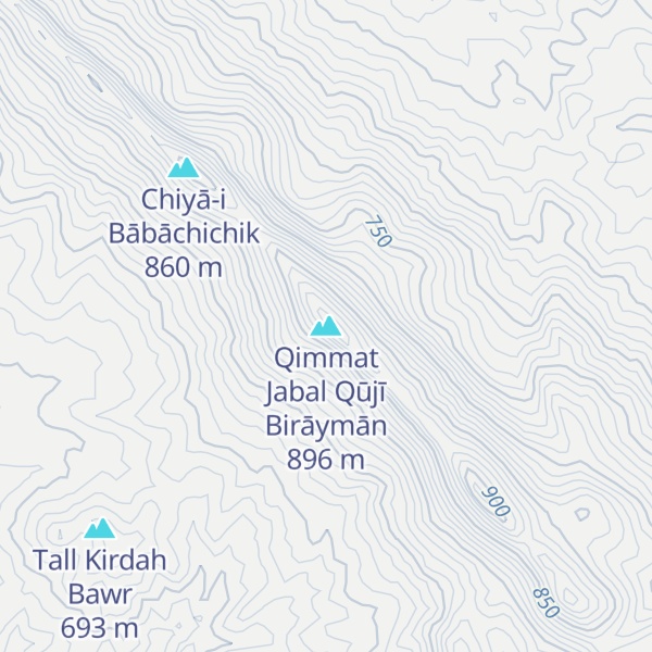Map of Qimmat Jabal Qūjī Birāymān