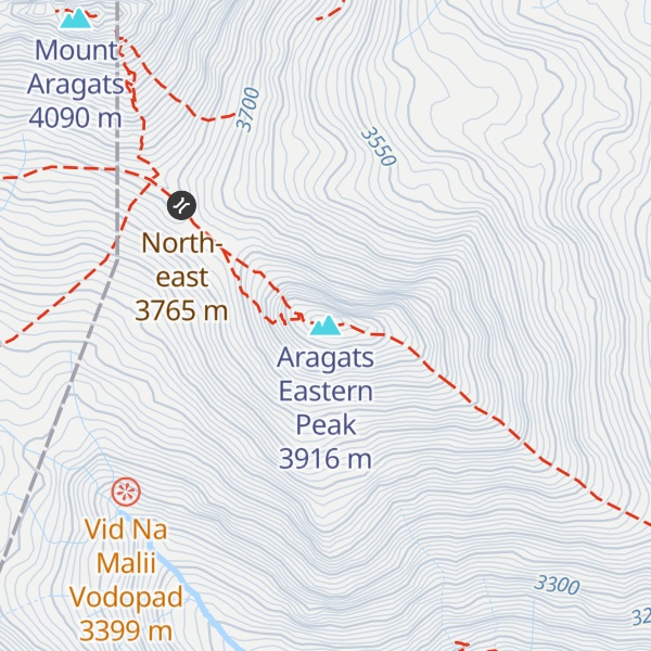 Map of Aragats Eastern Peak