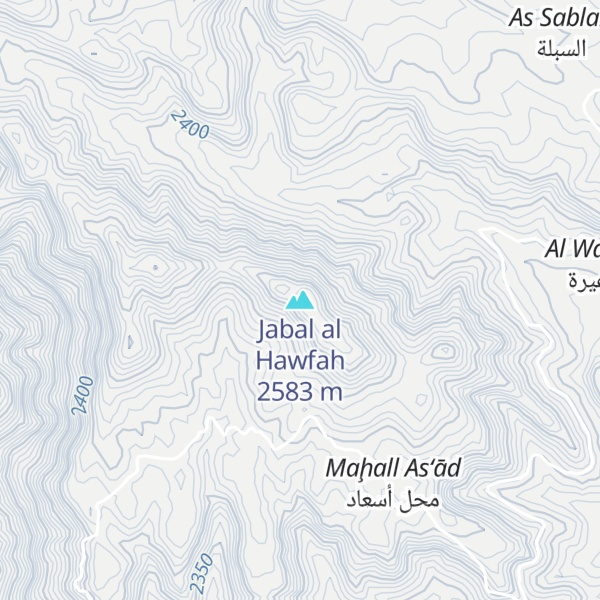 Map of Jabal al Hawfah