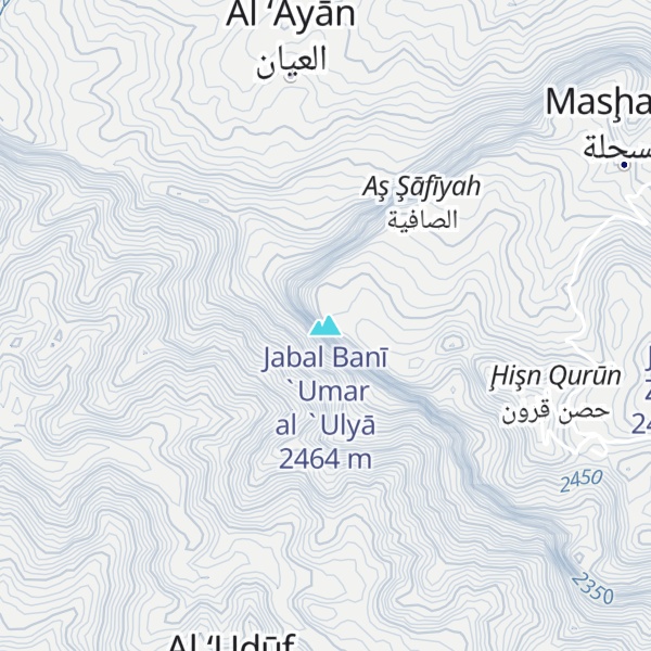 Map of Jabal Banī `Umar al `Ulyā