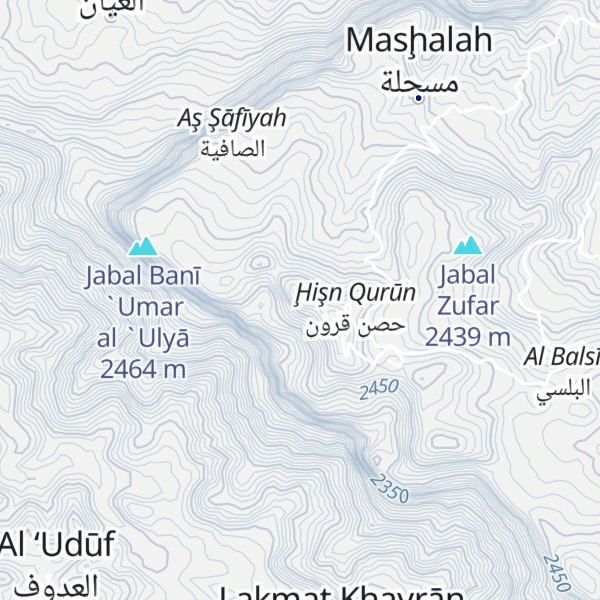 Map of Jabal Banī ‘Umar al ‘Ulyā