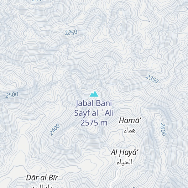Map of Jabal Bani Sayf al `Ali