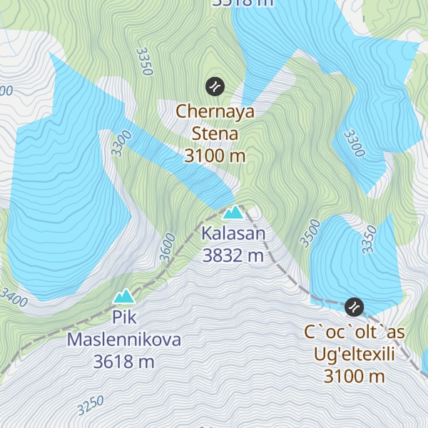 Map of Pik Bulgakova