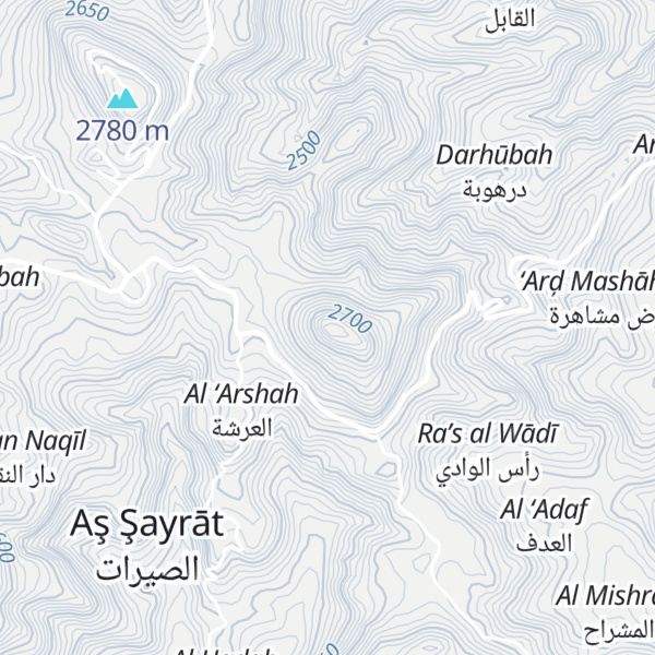 Map of Jabal al Khadra'