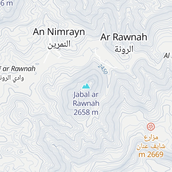 Map of Jabal ar Rawnah
