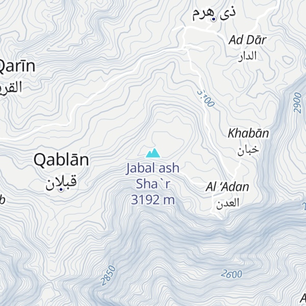 Map of Jabal ash Sha`r