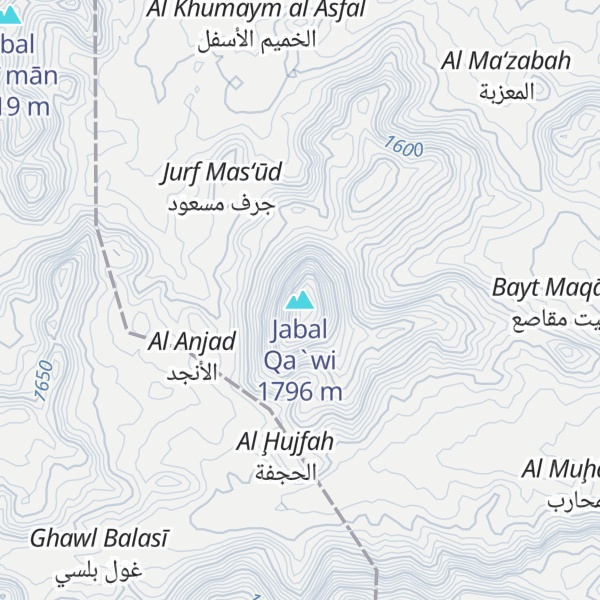 Map of Jabal Qa`wi