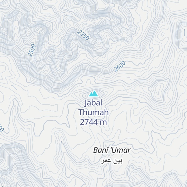 Map of Jabal Thumah