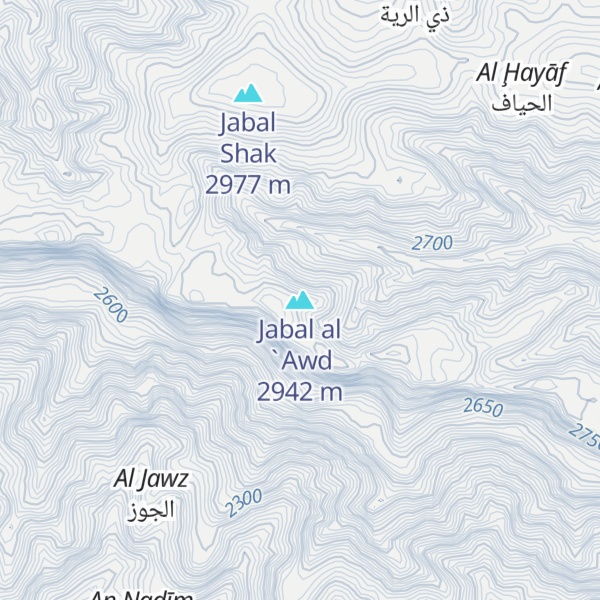 Map of Jabal al `Awd