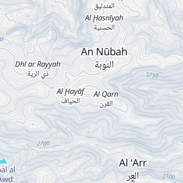 Map of Jabal an Nawbah